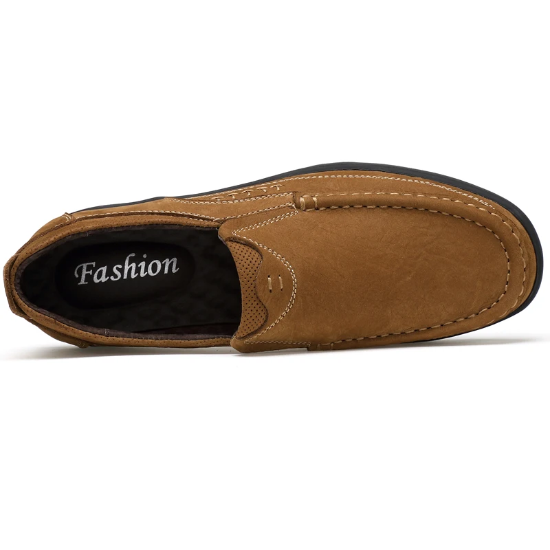 Couro Borracha Livre Brown dark Casuais Impermeáveis Ar Outono cáqui De Dropshipping Ao Sapatos Dos Brown Genuíno Caminhada Yellow Tênis Homens TwRYUOxvq
