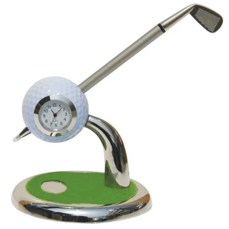 Golf Pen Gifts Novelty Design Gift box packing Smooth Writing Ballpoint Pen with clock stand for Golf Club Gifts Accessories
