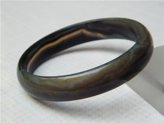

NEW 100% NATURAL CERTIFICATION GRADE BEAUTIFUL GREEN AGATE JADE BRACELET 68.5MM a 5.19