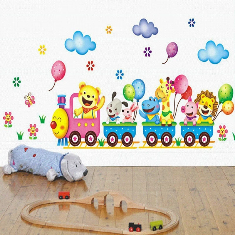 Animals DIY Train Wall Sticker for Kids Baby Room Nursery Home Decor Mural Art Animals DIY Train Wall Sticker for Kids Baby Room Nursery Home Decor Mural Art