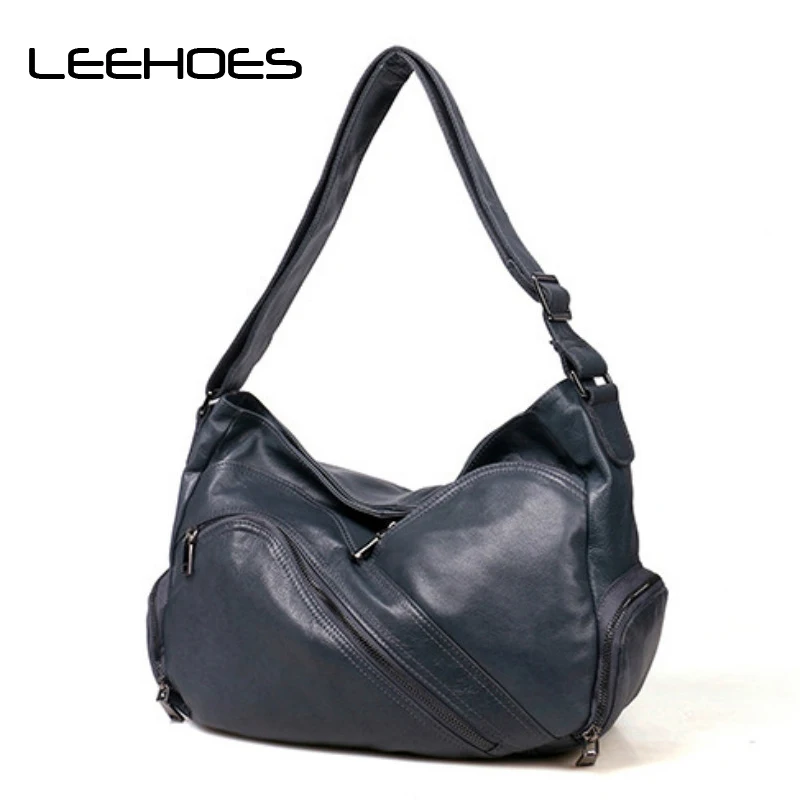 

2017 New Special Offer Soft Totes Genuine Leather Women Hobos Shoulder Bag Famous Designer Zipper Handbags Casual Shopping