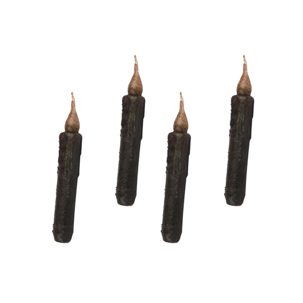   4x Vintage Electric LED Taper Candle Flameless Candle For Halloween Wedding Party Decoration 17cm
