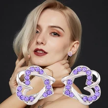 Романтические Стразы в форме сердца, серьги-гвоздики для женщин, классические серьги с кристаллами, модные брендовые Роскошные элегантные ювелирные изделия Brincos