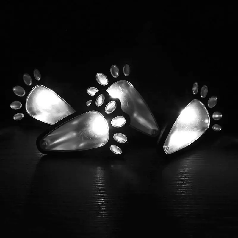 4 солнечного кота животных лапы печати свет светодиодный лампы на солнечных батареях сад на открытом воздухе фонарь путь декоративное освещение следы лампы