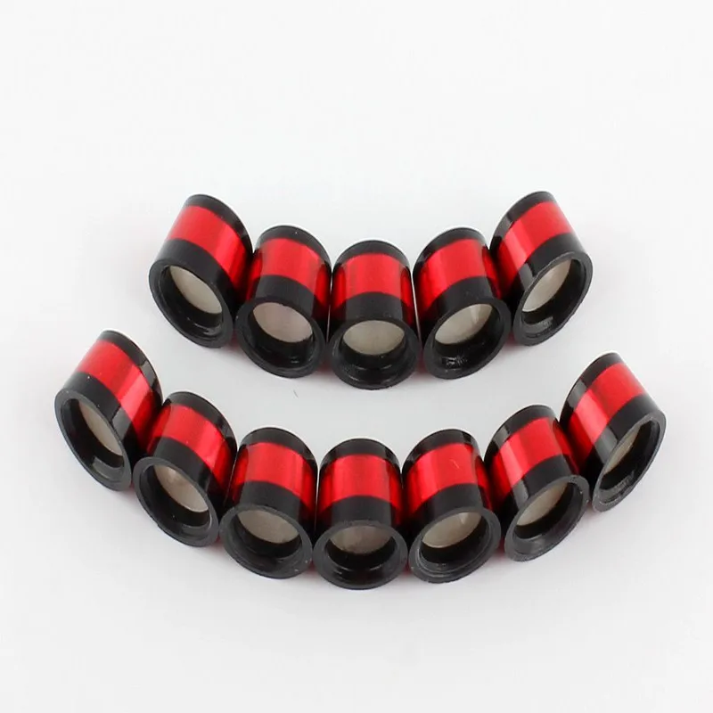 Бесплатная доставка 12 шт. пользовательские красные, черные наконечники с 2 черный rings.370 Гольф Железный Клин валы Ferrule