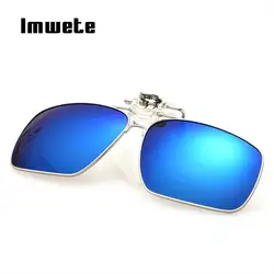Imwete поляризованных солнцезащитных очков Для мужчин флип клип очки металлический Ночное видение очки вождения солнцезащитные очки