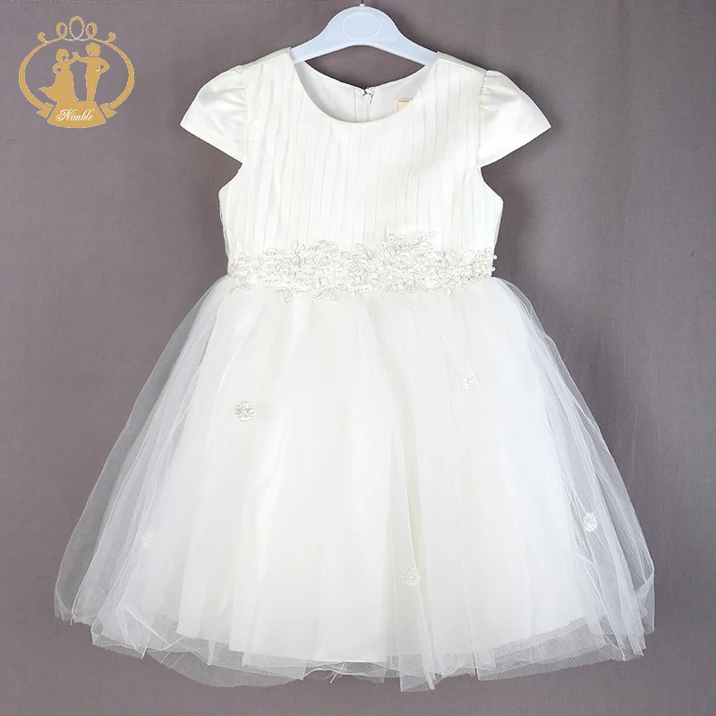 

Nimble Girls DRESS Solid Embroidery Party Ball Gown Cute Mesh Knee-length Princess clothes girls dress kids dresses for girls