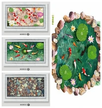 Autocollant mural 3D créatif, trou de fenêtre en feuille de Lotus, décoration de sol vive, salle de bains, porte de salle de bain, joli mur