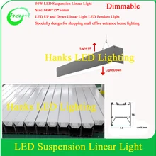 Хэнкс затемнения 5ft светодиодный Подвеска линейный свет Молоко крышка 50 Вт светодиодный вверх и вниз подвесной светильник 2 шт./лот