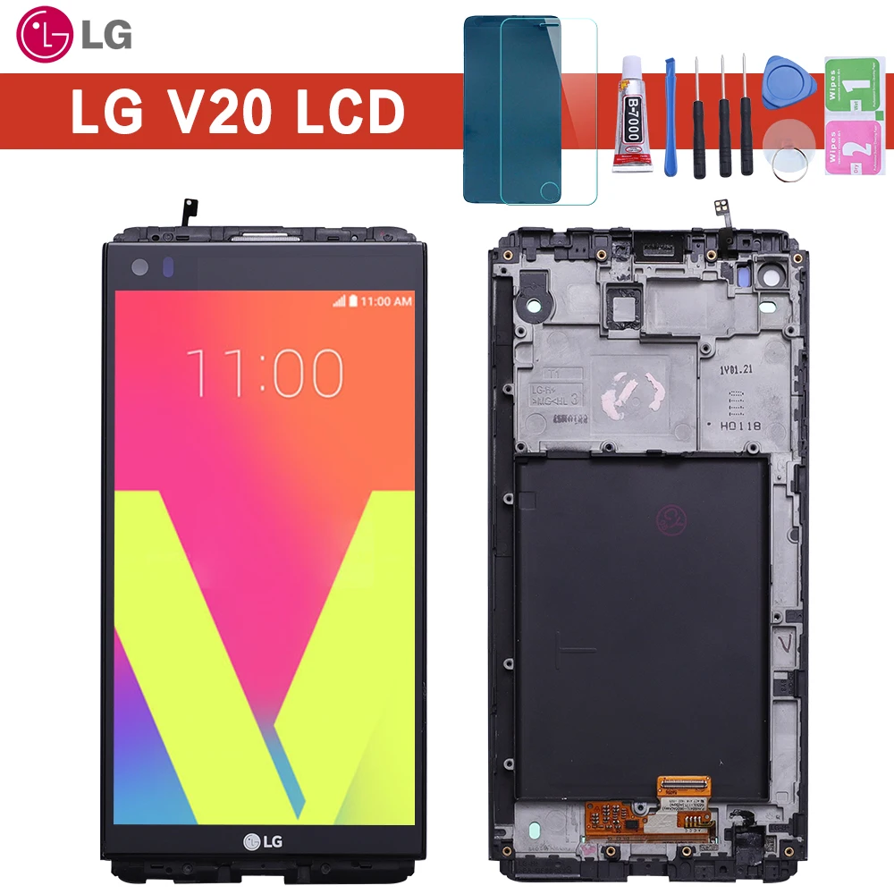 Дешево Гарантия 5,7 2560x1440 ips font b lcd b font для LG V20 font b lcd b font дисплей сенсорный экран VS995 VS996 LS997 H910 замена дигитайзера