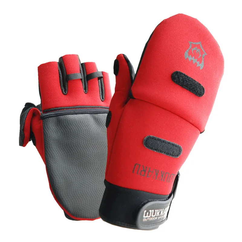 SUNMILE Wk-06 hommes femmes plein/demi doigt Durable anti-dérapant anti-dérapant imperméable hiver gants de pêche en polyuréthane Pesca Guantes