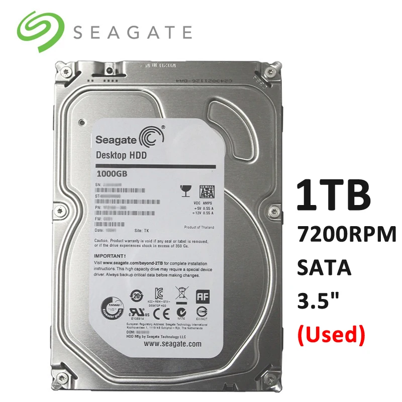 

Seagate 3.5'' 1TB 1000GB SATA 6Gb/s 7200RPM Internal hdd Mechanical Hard Disk 16MB/64MB Buffer For Desktop PC disco duro interno