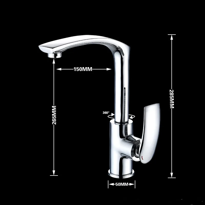 Кухонный кран, поворотный латунный кран для раковины, Высокий кран для раковины, смеситель для раковины, черный/хром/золото/зеленый/красный/оранжевый кран для раковины