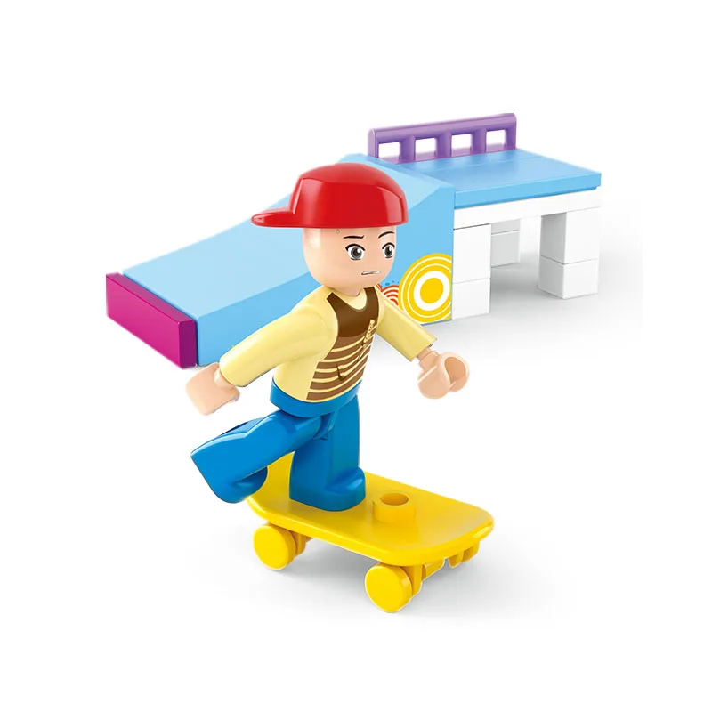 S Model Compatible with Lego B0512 23pcs Girl Skater Boy Models Building Kits Blocks Toys Hobby Hobbies For Boys Girls S Model Compatible with Lego B0512 23pcs Girl Skater Boy Models Building Kits Blocks Toys Hobby Hobbies For Boys Girls