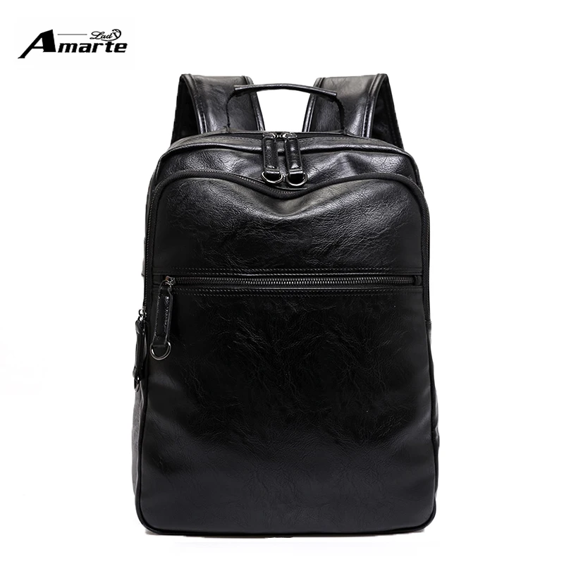 

Luxury Brand Men Solid Leather Backpacks Big Capacity Boys Leather Schoolbag for Men Business Leisure Backpack Mochila Masculina