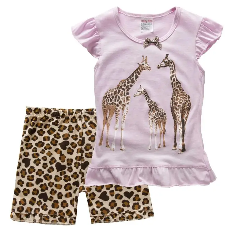 Летняя Хлопковая пижама для детей, Пижама для мальчика, ночная рубашка для девочек, домашняя одежда, пижамные комплекты для мальчиков, детская одежда для сна с короткими рукавами - Цвет: Style 8