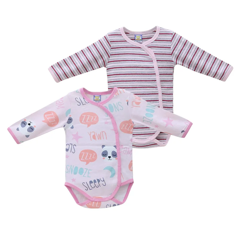 

Baby bodysuit pure cotton 2 pcs/lot newborn overalls long sleeve button down boys and girls clothes