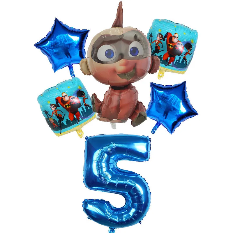 6 шт./лот Суперсемейка 2 воздушный шарик на день рождения ребенка вечерние украшения Джек майлар 30 дюймов фольга гелиевый номер воздушный шар игрушки для детей - Color: Light Grey