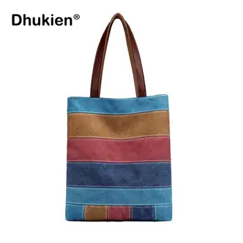 

Women's Bags Shoulder Bag Striped Canvas Crossbody Handbag Casual Tote Travel Beach Bag Ladies Shopping Bags Bolsas Feminina
