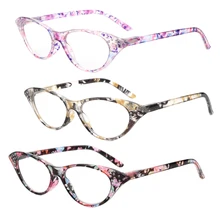 Gudzws кошачий глаз очки для чтения супер модные стильные Пружинные шарниры с кристаллами кошачий глаз винтажные читатели для женщин леди 3 пакет