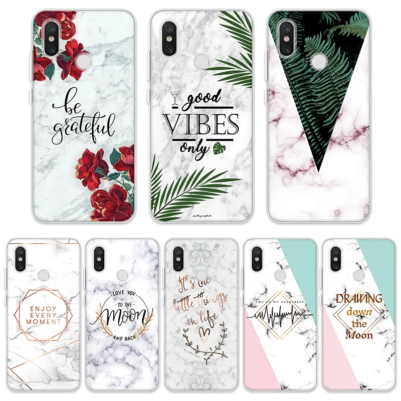 

Cover For Xiaomi Redmi Note 5 6 7 Pro 3 4 Global 4X 5A S2 Go 7 6A 5A 3S 4A 4X 5 Plus 3 4 6 Pro Prime Mi 9 SE Marble Flowers Case