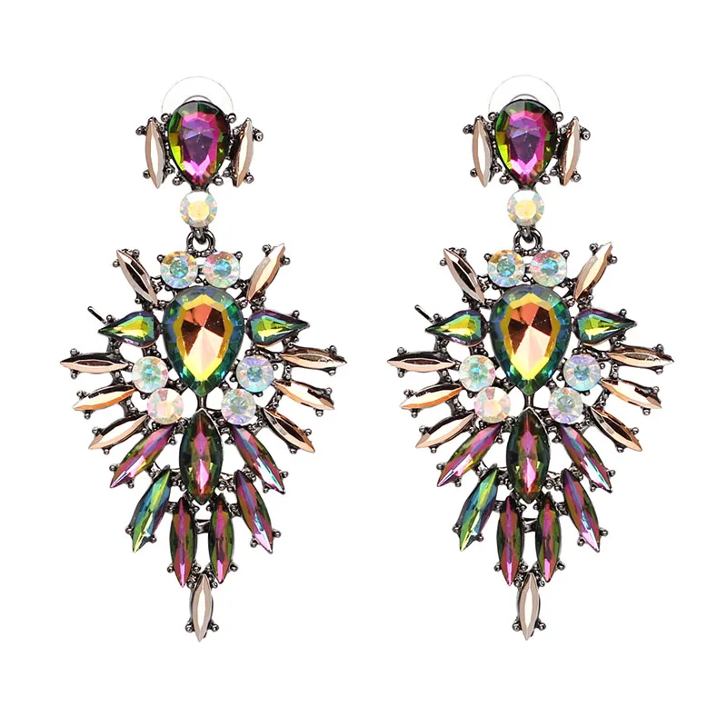

2019 JUJIA Brand fashion women statement luxury 2 colors crystal stud Earring for women girl earring Factory Price wholesale