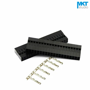

100Pcs Complete Set Dupont 2.54mm Pitch Double Row Female Housing Connector +Crimps 2x20P