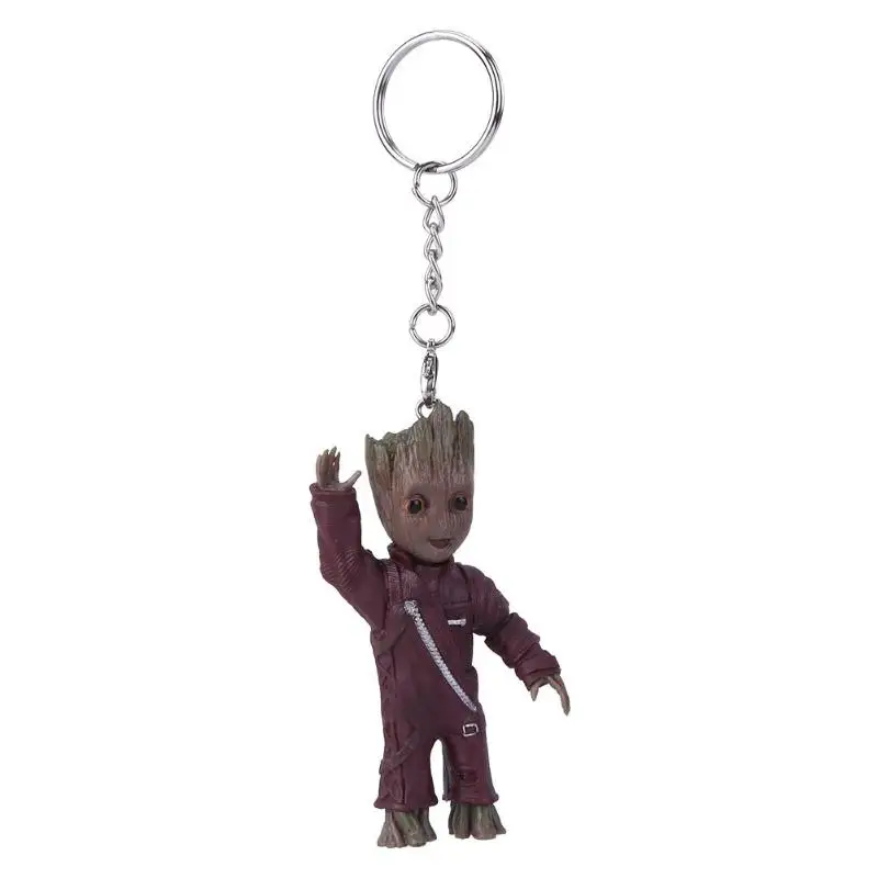 Baby Groot фигурки, игрушка, брелок для ключей, украшение для дома, Милая модель, игрушка для детей, мультяшное дерево, человек, брелок, Автомобильный подвесной декор, брелок - Цвет: 02