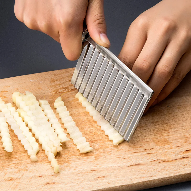 

Potato Wavy Edged Knife Kitchen Gadget Cutting Peeler Cooking Tool Accessories New