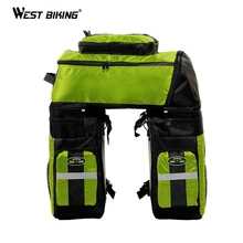 WEST BIKING 65L Waterproof Cycling Bag Bicycle Rack Bag Long Journey Luggage Mountain Bike Pannier Cycling Bags +Rain Cover