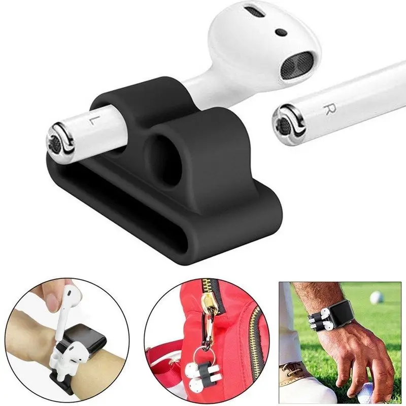 

NOWAL Fashion EarPhone Match Watches Holder Clips Bag For Airpod Silicone Protective Anti-lost Cover With Strap Phone Case Cover