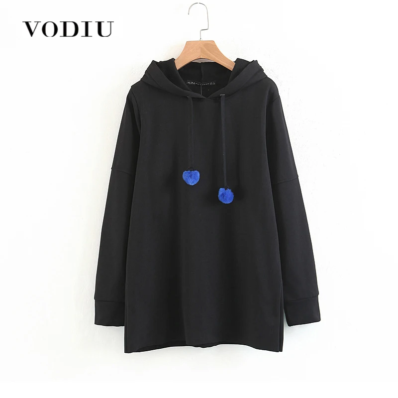 

Women Hoodies Black Wear Sweatshirt Women With A Hood Long Sleeved Pullovers Loose High Quality Fashion Oversize Hoodies Casual