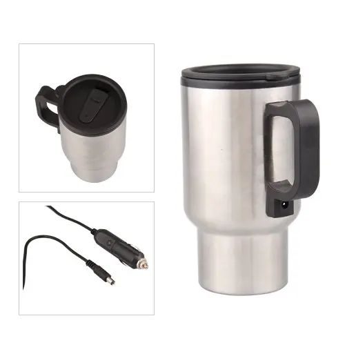 Электрический нагреватель для кофе и чая из нержавеющей стали, 12 В, Термокружка 450 мл