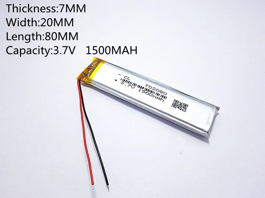10pcs [SD] 3.7V,1500mAH,702080 Polymer lithium ion / Li-ion battery for TOY,POWER BANK,GPS,mp3,mp4,cell phone,speaker