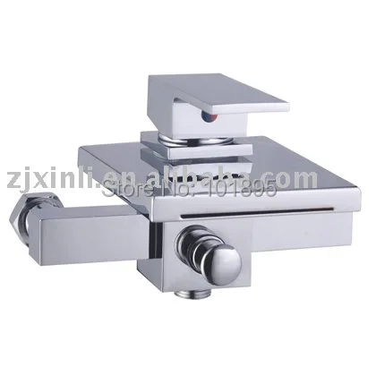 

X8319S1 - Luxury Wall Mounted Chrome Finish Brass Material Square Bath Tap