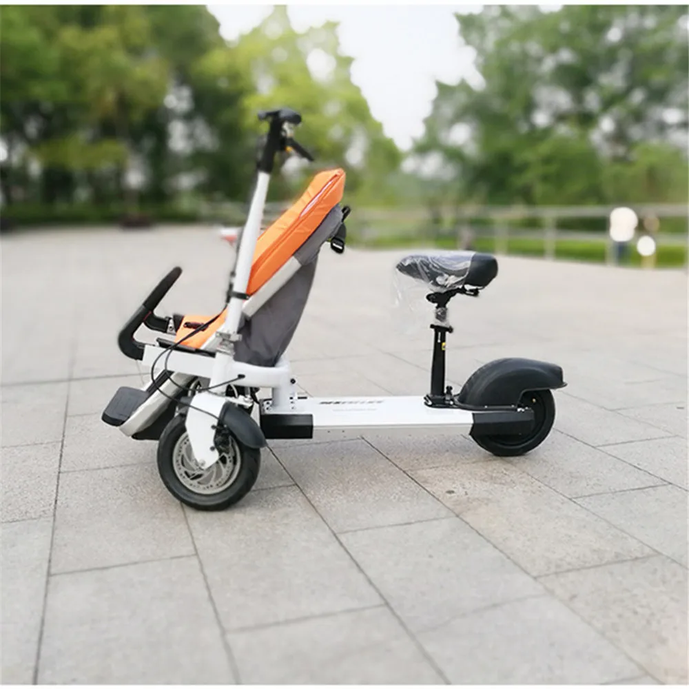 12 Inch Aluminum Alloy Removable Load 160kg Mini 36V 12Ah Electric Family Bicycle Pram Mother and Child Car Stroller05