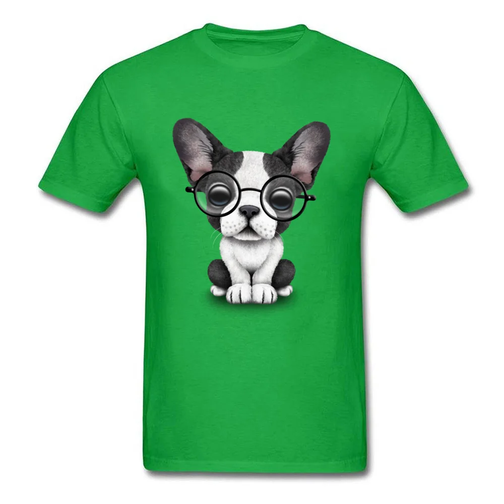Cute French Bulldog Puppy with Glasses_green
