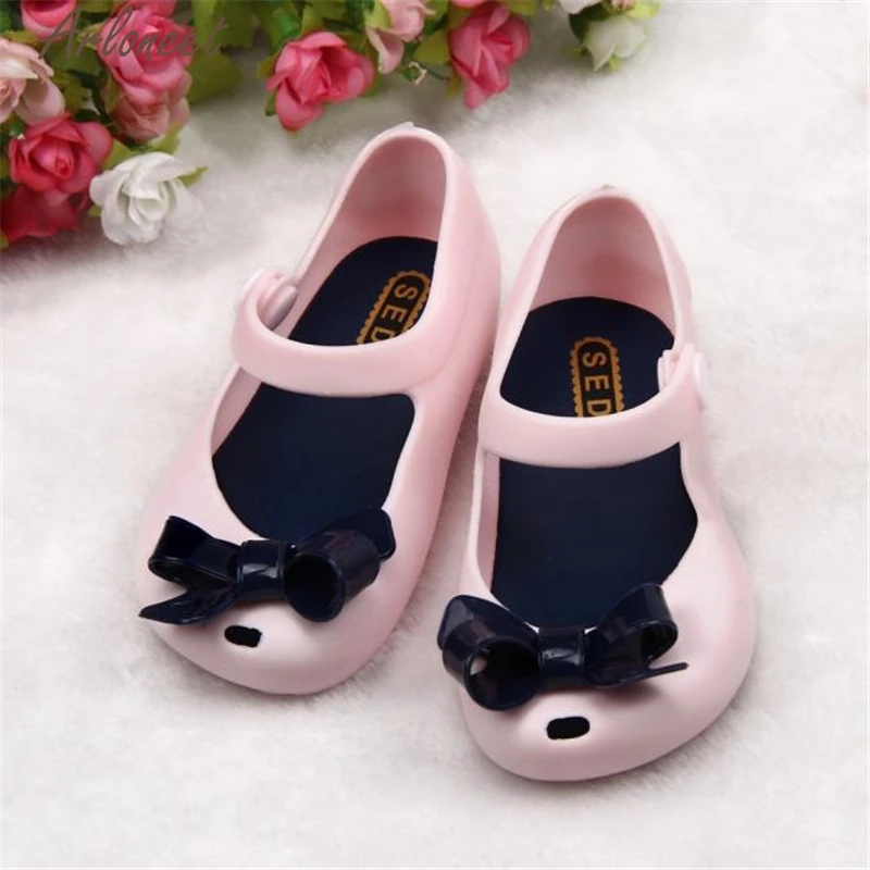 

ARLONEET Cute Girls Baby Kids Detailed Jelly Bowknot fish mouth sandals boots Shoes