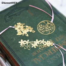 Латунная Закладка Романтический Сакура элегантные бумажные зажимы позолоченные закладки классические вишневые украшения канцелярские принадлежности