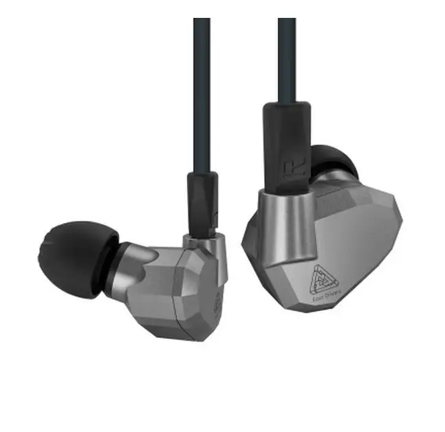 KZ ZS5 2DD+ 2BA гибридные наушники вкладыши HIFI DJ монитор наушники для бега спорт KZ AS10 ZS6 наушники гарнитура вкладыши два цвета - Цвет: Grey no mic