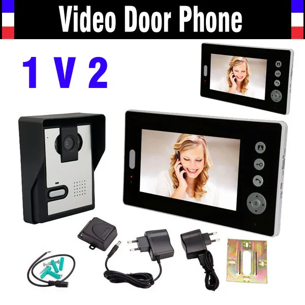 

Wireless Video Intercom System Video Door Phone 7" Doorphone Intercom Doorbell Video Door Bell Wireless Doorbell 2-Monitor