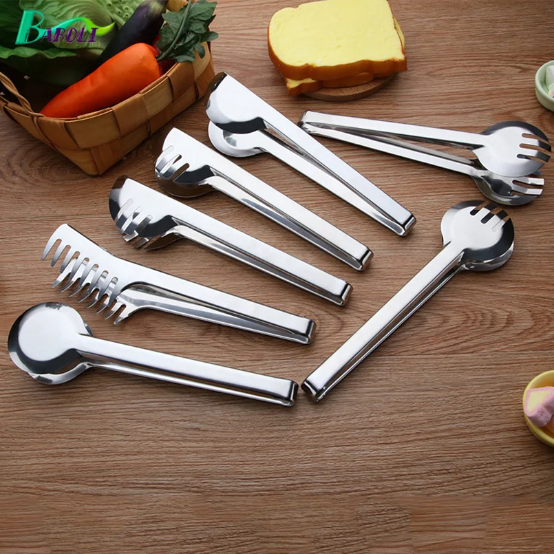 

1Pc Stainless Steel Salad Bread Toasts Clip BBQ Tongs grill Tools Picnic Fork Roasting Grilling Spatula Shovel Pastry Gadgets