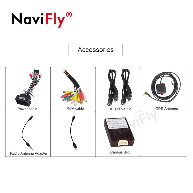 Top NaviFly Din 2G+32G Android 9.1 Car DVD Radio player for Fiat Doblo 2016 2017 GPS Navigation 7708IC TDA7851 WIFI Bluetooth 5