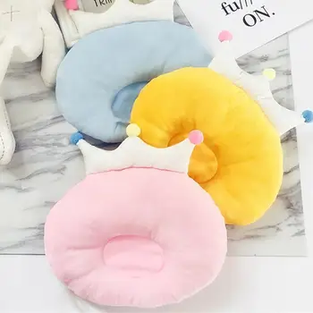 

Cute Crown Cushion Infant Newborn Anti Roll Baby Pillow Flat Head Neck Infant Cotton Pillows Velvet Cotton Cushion Positioner