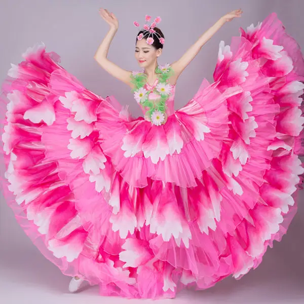 DZYS-YCY новые открытия юбка для танцев для выступления лепесток юбка - Цвет: pink
