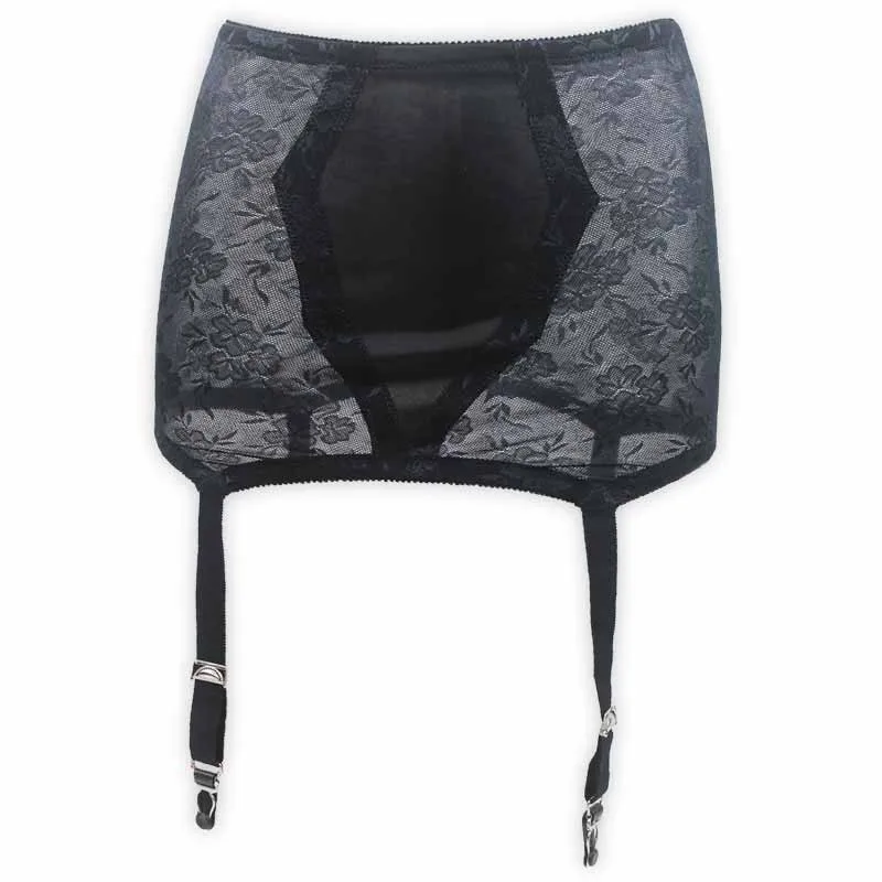 Модный плюс/Экстра черный высокая талия женские/женские сексуальные подвязки пояса для чулок, винтажные стили подвязки 4 металлические пряжки S503B