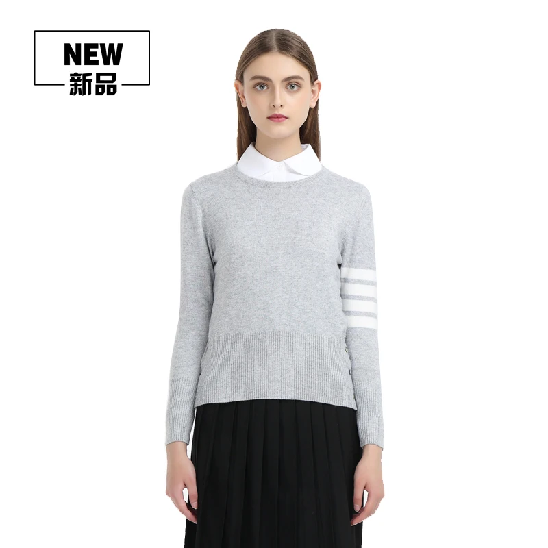 

New Love Couple Crewneck Fashion Clothes Sweater TB Men Women Wool Warm Sweaters And Pullovers Grey Red Pink Navy Blue Jumpers