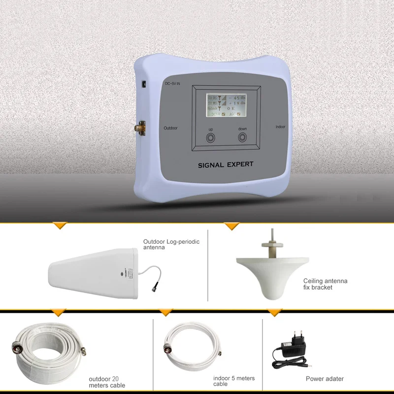 2018 Smart Dual band 2G 3G 4G Mobile Signal Booster 1800/2100MHz Cellular Signal Signal Repeater/Amplifier for Europe Assia etc