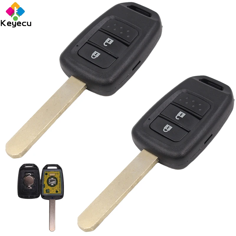 

KEYECU Pair Replacement Remote Car Key - 2/ 3/ 3+1/ 4 Buttons & 433MHz & ID47 Chip - FOB for Honda Accord Civic Fit MLBHLIK6-1T