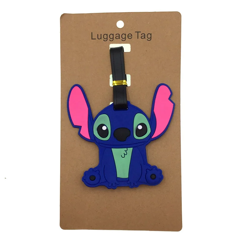 

Cartoon Stitch Women Portable Luggage Tags Silica Gel Suitcase Kawaii Accessories ID Addres Holder Baggage Boarding Travel